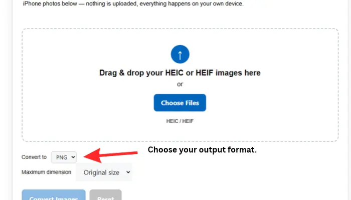 step 2 to heic to png converter